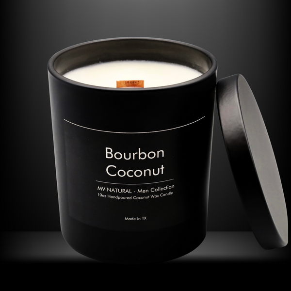 Bourbon Coconut Candle, Premium Organic Candle, 10 Oz