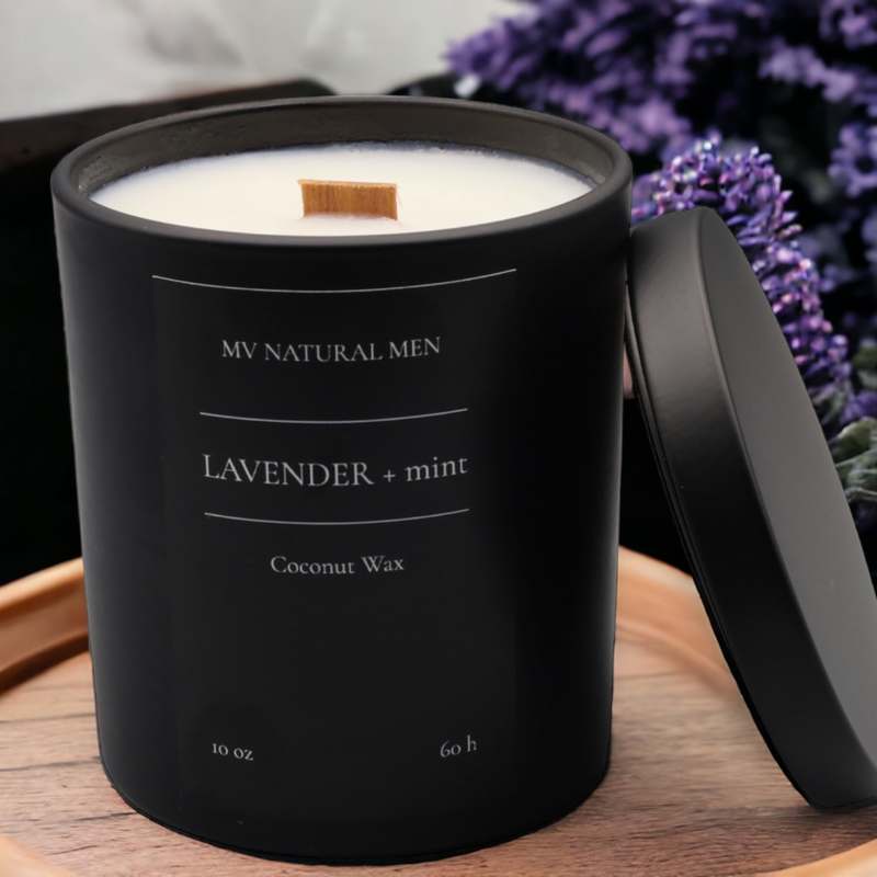 Lavender + Mint Coconut Wax Candle – MV NATURAL MEN