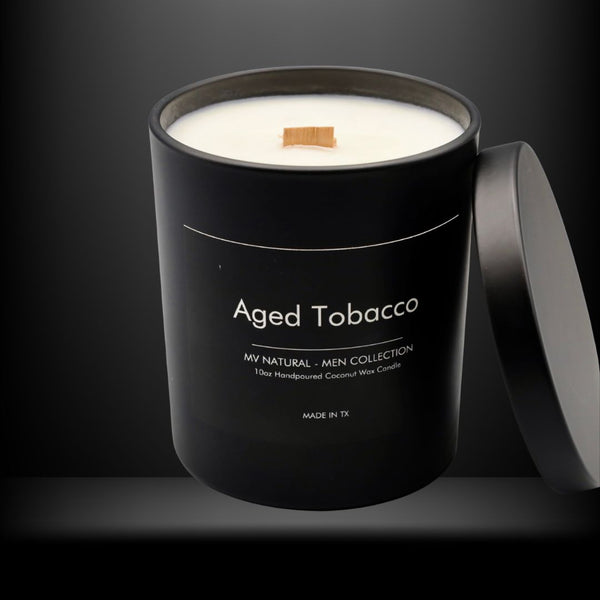 Aged Tobacco Candle, Premium Organic Candle, 10oz