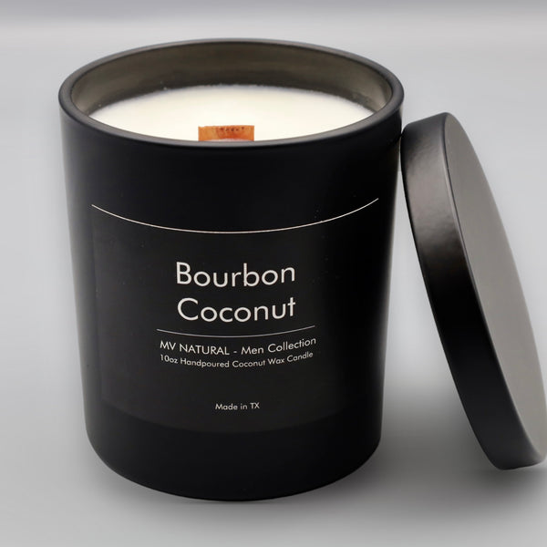 Bourbon Coconut Candle, Premium Organic Candle, 10 Oz
