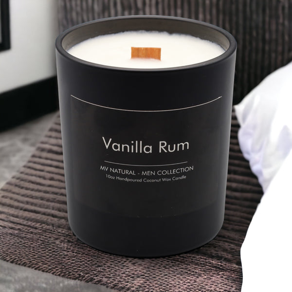 Vanilla Rum Premium Organic Candle, 10 Oz